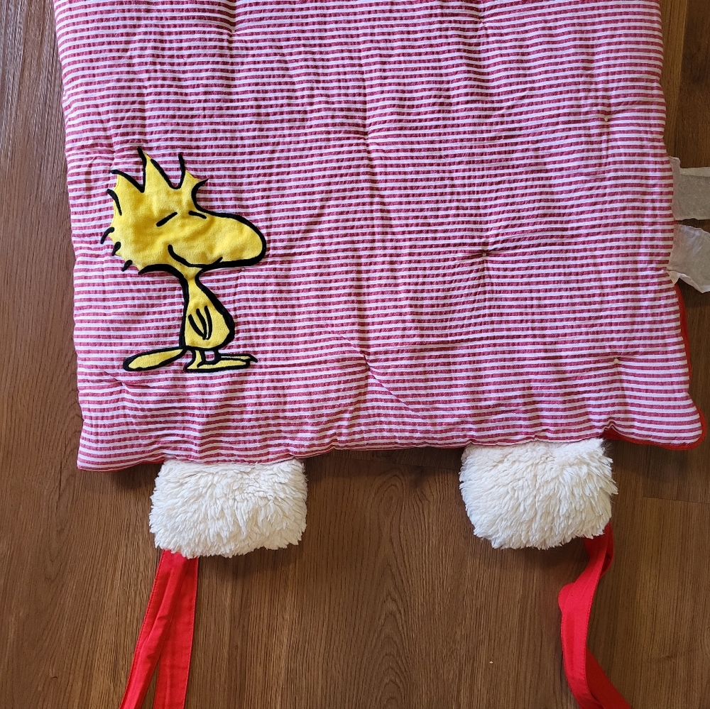 Peanuts Pottery Barn Kids Sleeping‎ Bag Pillow Snoopy Woodstock Red 74 x 26 - Picture 7 of 7